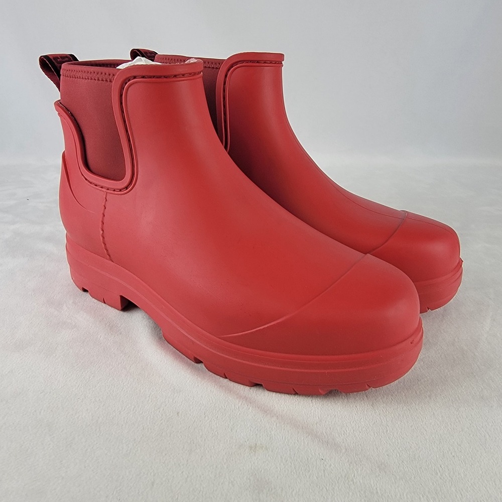 UGG Droplet Waterproof Rain Boots Samba Red Ankle Lug Sole 1130831 Womens 9